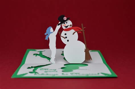 Instead of cutting slits in the construction paper, you will fold each of the pieces along the black dotted lines. Christmas Pop Up Card: Magical Snowman Tutorial - Creative ...