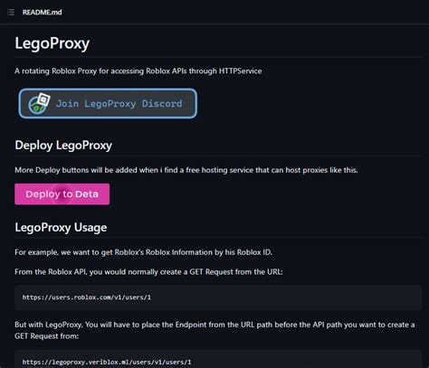 Legoproxy A Roblox Api And Webhook Proxy For Roblox Ervice