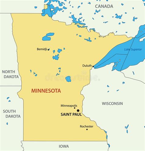 Minnesota Mapa Del Vector Del Estado Ilustración Del Vector