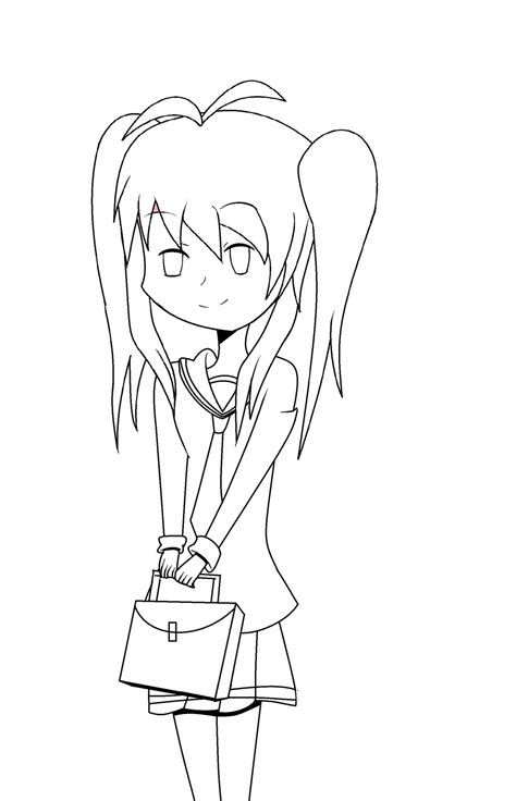 Anime School Girl Drawing Outline By Sillyhw12 On Deviantart