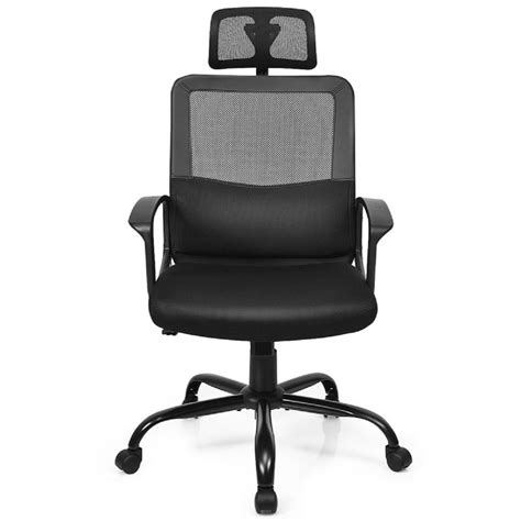 Techni Mobili Black Modern High Back Mesh Executive Office Chair With