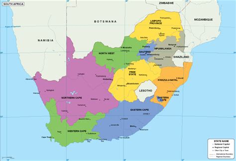 South Africa Political Map Vector Eps Maps Eps Illustrator Map