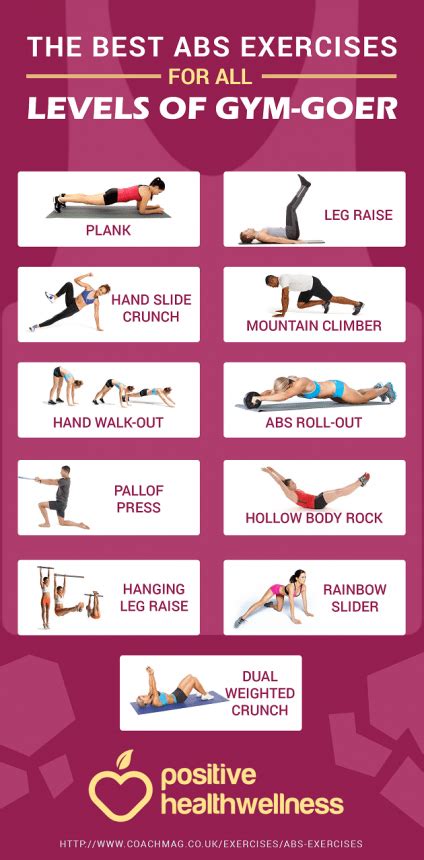 The Best Abs Exercises For All Levels Of Gym Goer Infographic