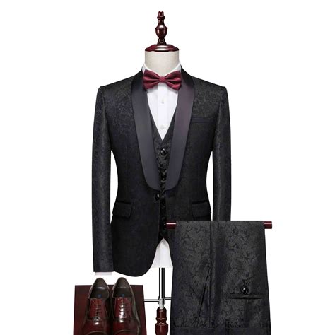 mogu men slim fit 3 piece tuxedo suit for wedding groom prom party mogu suit