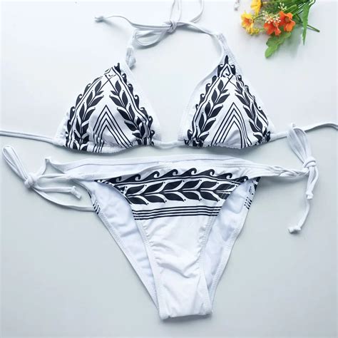 Topachic 2017 New Brazilian Retro Geometric Bikini Swim Suits Sexy Printing Swimwear Brazilian