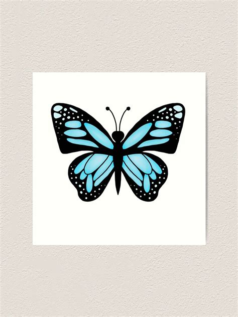 Blue Aesthetic Butterfly Art Print By Pastel Paletted Redbubble
