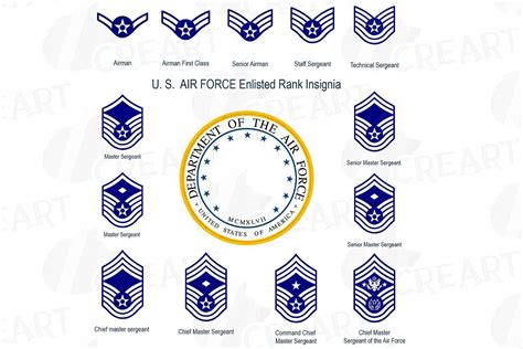 Us Air Force Enlisted Rank Insignia Col Design Bundles