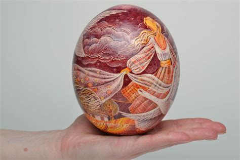 Dairy Queens Hand Painted Ostrich Egg Br