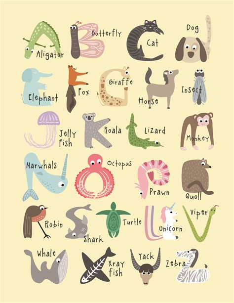 Free Cute And Educational Animal Alphabet Printables Tulamama