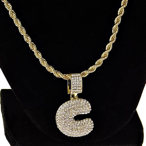 Hinter jedem buchstaben steht eine geschichte, deine ganz eigene geschichte. Bubble Letter C Gold Rope Chain 24"