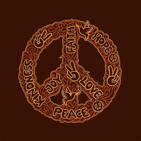 Doodle Art Peace Design Logo Kindness Joy Love Faith Hope Against
