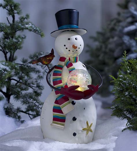 Shop wayfair for outdoor christmas decorations to match every style and budget. Indoor/Outdoor Snowman Sculpture with Color-Changing Glass ...