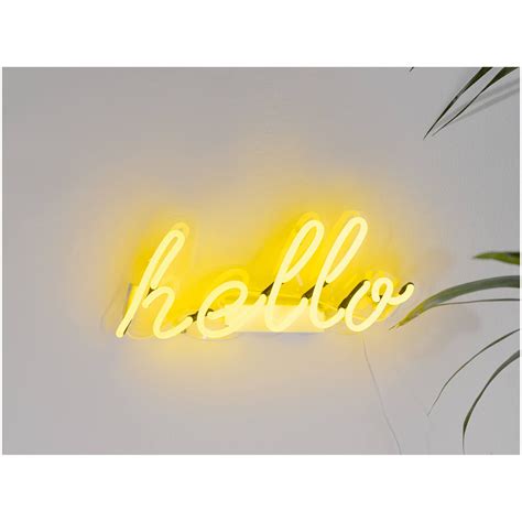 Hello Neon Wall Light - Yellow | Yellow room decor, Yellow bedroom decor, Light yellow bedrooms