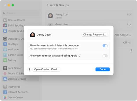 Change A Password Or User Picture On Mac Apple Support