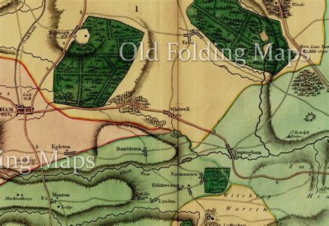 Antique County Map Of Rutland Circa 1800