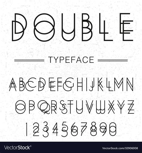 Double Typeface Font Made By Doublescript Modern Vector Image