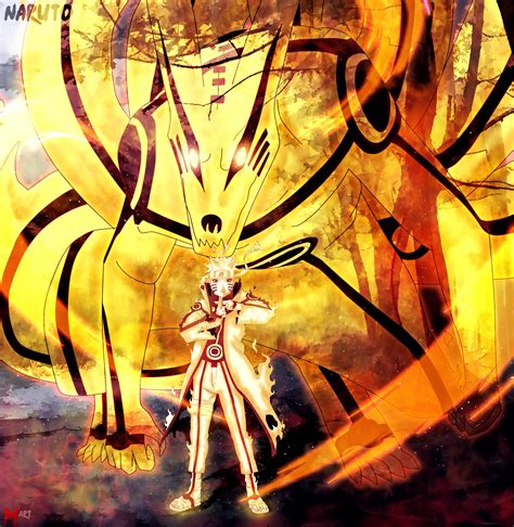 Naruto Sage Bijuu Mode And Kurama By Marttist On Deviantart