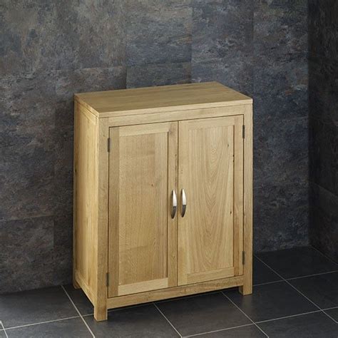 Slimline Vanity Storage Cabinet With Adjustable Shelf In Solid Oak Alta
