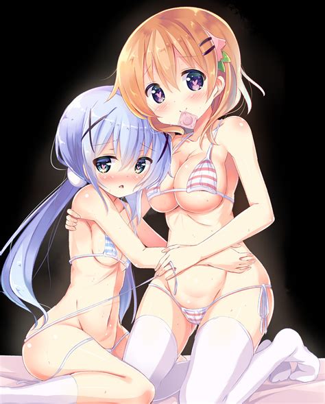 Kafuu Chino And Hoto Cocoa Gochuumon Wa Usagi Desu Ka Drawn By Kurou Quadruple Zero Danbooru