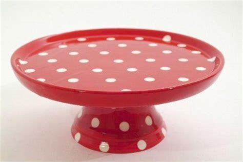 Red Polka Dot Cake Stand By Tworks Ukdp