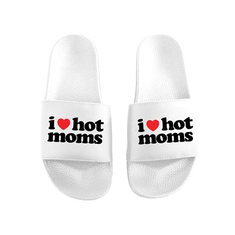 I Heart Hot Moms White Slides Danny Duncan