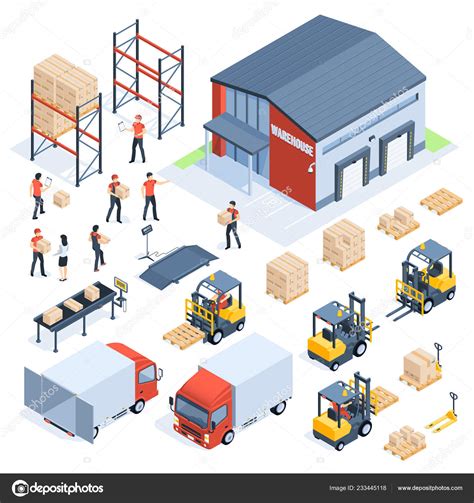 Isometric Warehouse Logistic Cargo Transport Industry Wholesale
