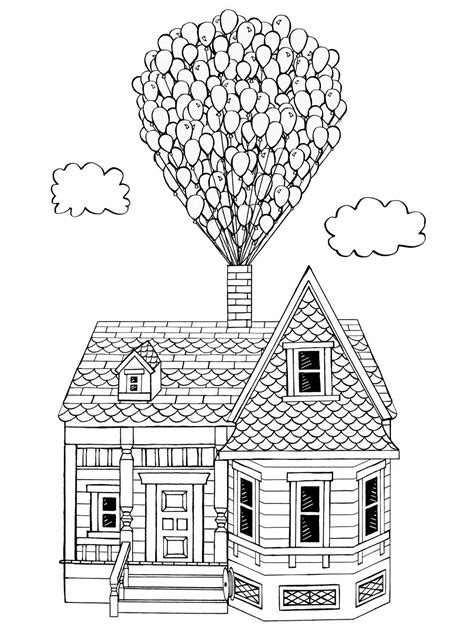 Up House Coloring Pages A Fun And Relaxing Activity For Kids And