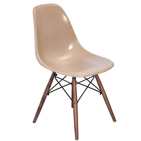 2 krueger shell orange red kids small fiberglass chairs eames style mcm vintage. Eames Fiberglass Greige Shell Chairs on Walnut Dowel Base For Sale at 1stdibs