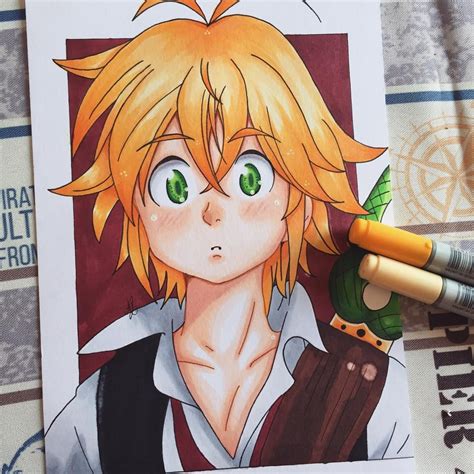 Meliodas Drawing Done He Is Such A Powerful And Funny Character I Love Him Cant Wait To Watch
