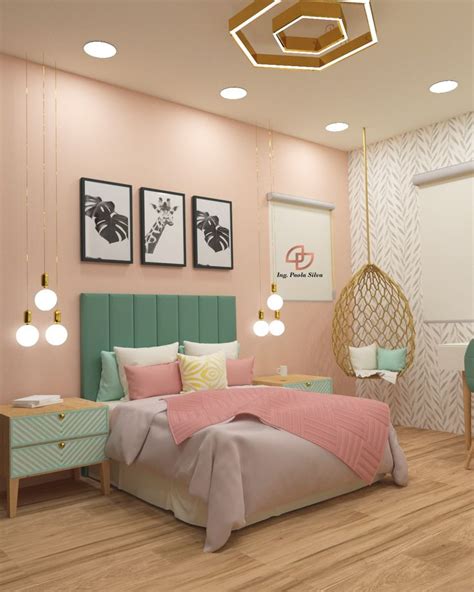 Habitación Rosa Dormitorio en colores pastel Decoración de unas