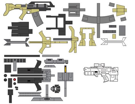 Papercraft 16 Scale Weapons By Ken Hensley At