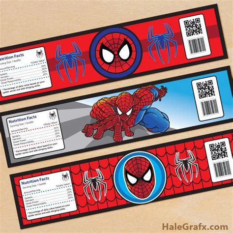 Free Printable Spider Man Water Bottle Labels Spiderman Birthday