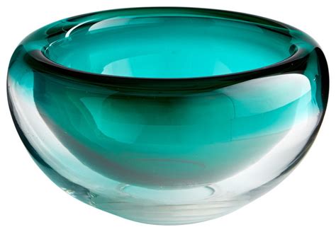 Cyan Design 06713 Green Glass Small Abyssal Bowl Contemporary