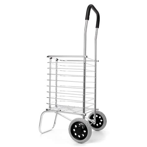 Folding Portable Shopping Basket Cart Trolley Trailer Two