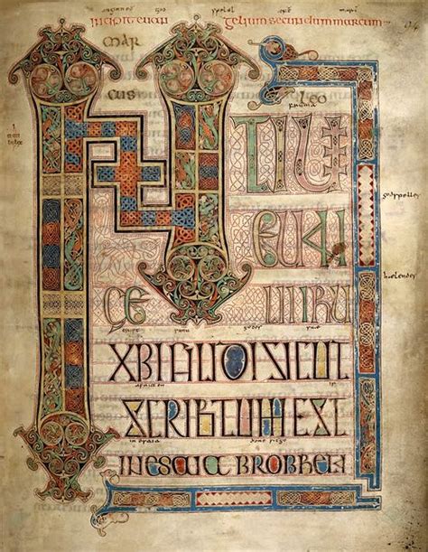 Lindisfarne Gospels Mark Illuminated Manuscript Book Of Kells