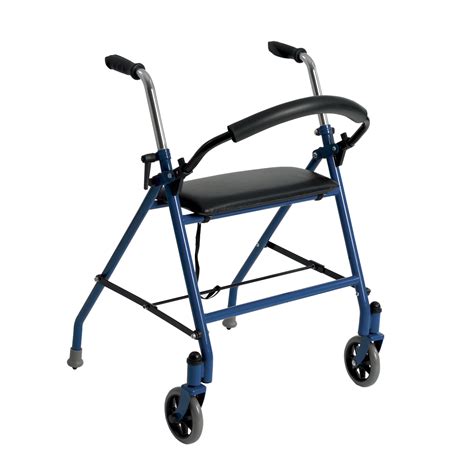 Drive Medical Two Wheeled Walker With Seat Blue