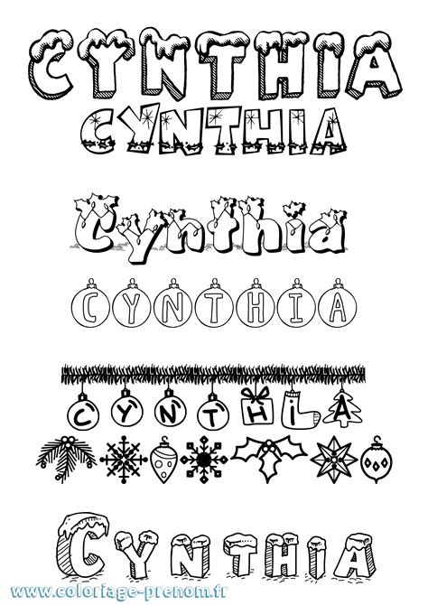 Coloriage Du Prénom Cynthia à Imprimer Ou Télécharger Facilement