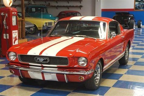 1966 Ford Mustang Fastback Red With White Stripes