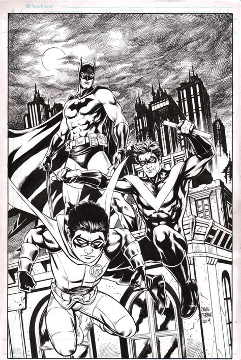 Batman Nightwing And Robin Commission Inks By Craigcermak On Deviantart