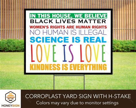 In This House We Believe Black Lives Matter Yard Sign With H Etsy