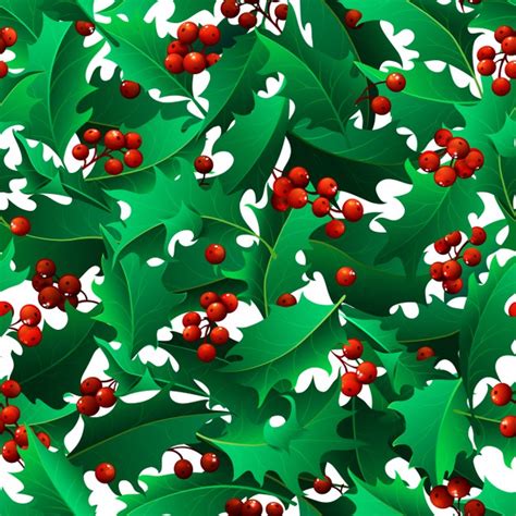 Premium Vector Christmas Mistletoe Seamless Pattern