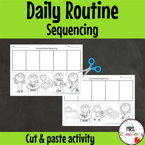 Daily Routine Sequencing Cut And Paste Activity Mrs