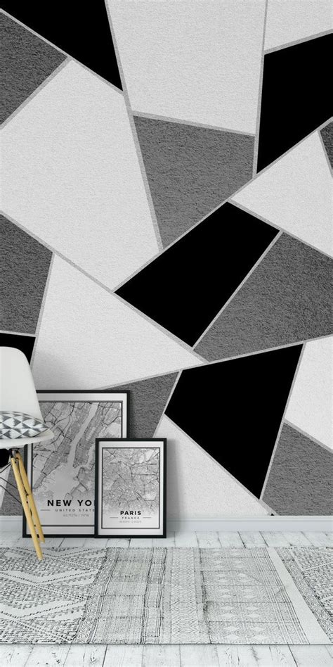 Gray Black White Geometric 1 Wall Mural From Happywall Triangle