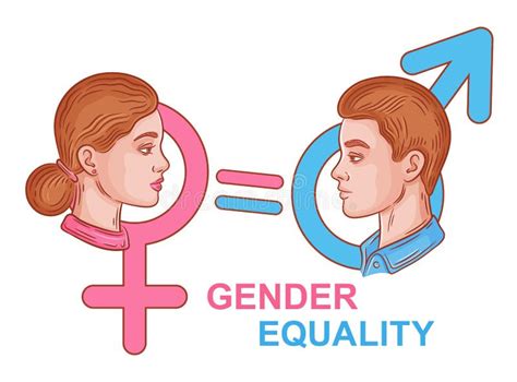 Gender Equality Female And Male Human Equal Right Respect Both Woman And Man Sex No Social