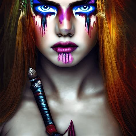 Stunning Warrior Woman Fantasy Portrait · Creative Fabrica