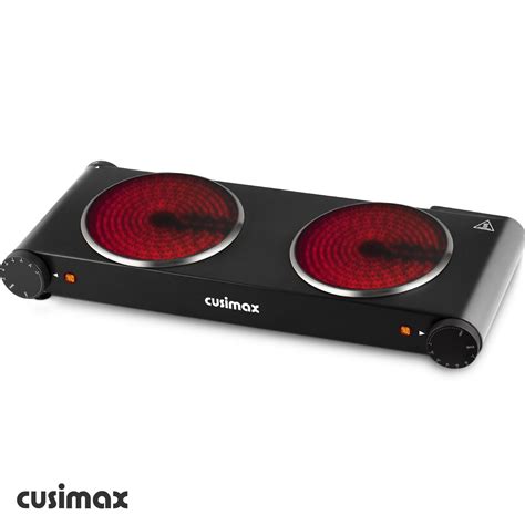 Cusimax Electric Double Hot Plate 1800w Ceramic Stove Portable