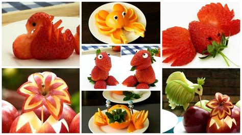 10 Simple Fruit Carving And Fruit Cutting Tricks Youtube