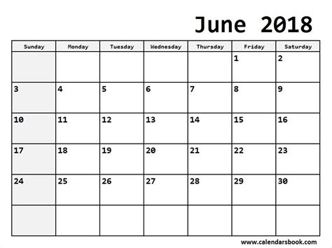 Blank Calendar June 2018 To Print Calendar Design Layout Calendar
