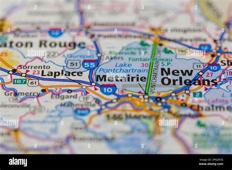 Metairie Louisiana Usa Shown On A Geography Map Or Road Map Stock Photo