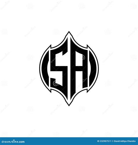Sa Logo Monogram Geometric Shield Shape Style Stock Vector